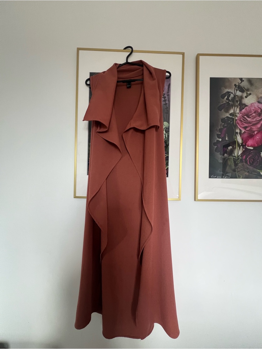 Revamped Sleeveless Maxi Duster in Rust